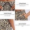 G Gradual Women’s Bermuda Shorts Jersey Shorts with Deep Pockets 7″ Long Shorts for Women Lounge Walking Athletic(Brown Leopard)