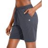 G Gradual Women’s Bermuda Shorts Jersey Shorts with Deep Pockets 7″ Long Shorts for Women Lounge Walking Athletic(Charcoal)
