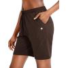 G Gradual Women’s Bermuda Shorts Jersey Shorts with Deep Pockets 7″ Long Shorts for Women Lounge Walking Athletic(Coffee)