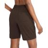 G Gradual Women’s Bermuda Shorts Jersey Shorts with Deep Pockets 7″ Long Shorts for Women Lounge Walking Athletic(Coffee)