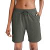 G Gradual Women’s Bermuda Shorts Jersey Shorts with Deep Pockets 7″ Long Shorts for Women Lounge Walking Athletic(Dark Green)