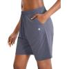 G Gradual Women’s Bermuda Shorts Jersey Shorts with Deep Pockets 7″ Long Shorts for Women Lounge Walking Athletic(Dust Blue)
