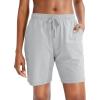 G Gradual Women’s Bermuda Shorts Jersey Shorts with Deep Pockets 7″ Long Shorts for Women Lounge Walking Athletic(Grey)