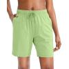 G Gradual Women’s Bermuda Shorts Jersey Shorts with Deep Pockets 7″ Long Shorts for Women Lounge Walking Athletic(Light Green)