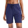 G Gradual Women’s Bermuda Shorts Jersey Shorts with Deep Pockets 7″ Long Shorts for Women Lounge Walking Athletic(Navy Blue)