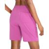 G Gradual Women’s Bermuda Shorts Jersey Shorts with Deep Pockets 7″ Long Shorts for Women Lounge Walking Athletic(Rose Red)