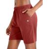 G Gradual Women’s Bermuda Shorts Jersey Shorts with Deep Pockets 7″ Long Shorts for Women Lounge Walking Athletic(Savannah Red)