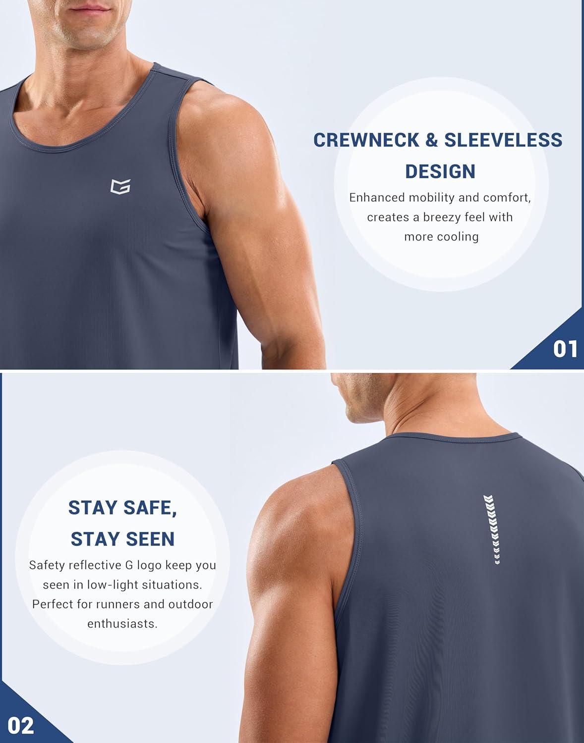 imageG Gradual Mens Workout Tank Tops Sleeveless Muscle Shirts Summer UPF 50 Quick Dry Shirts for Men Athletic Running GymDusty Blue