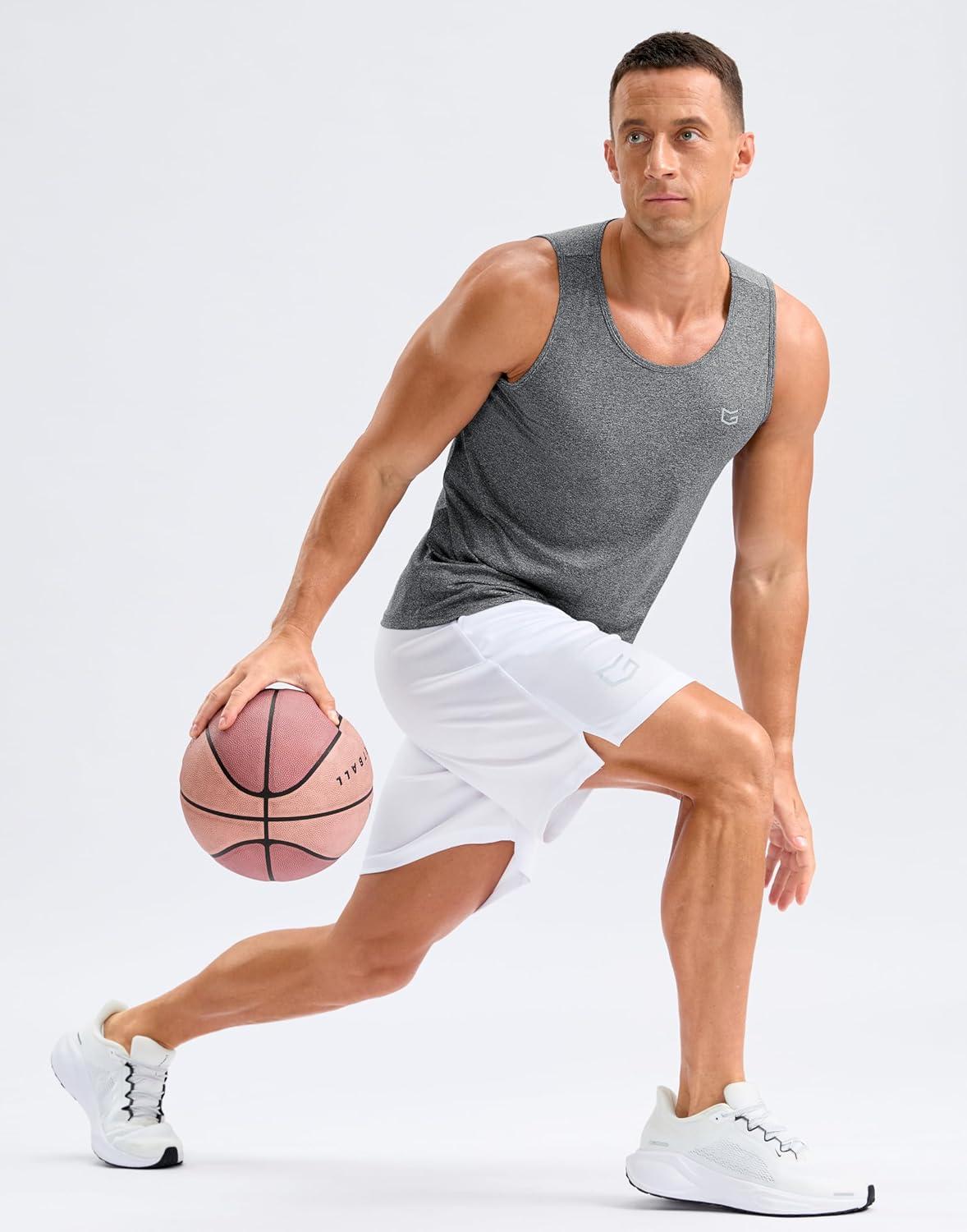 imageG Gradual Mens Workout Tank Tops Sleeveless Muscle Shirts Summer UPF 50 Quick Dry Shirts for Men Athletic Running GymGrey Heather