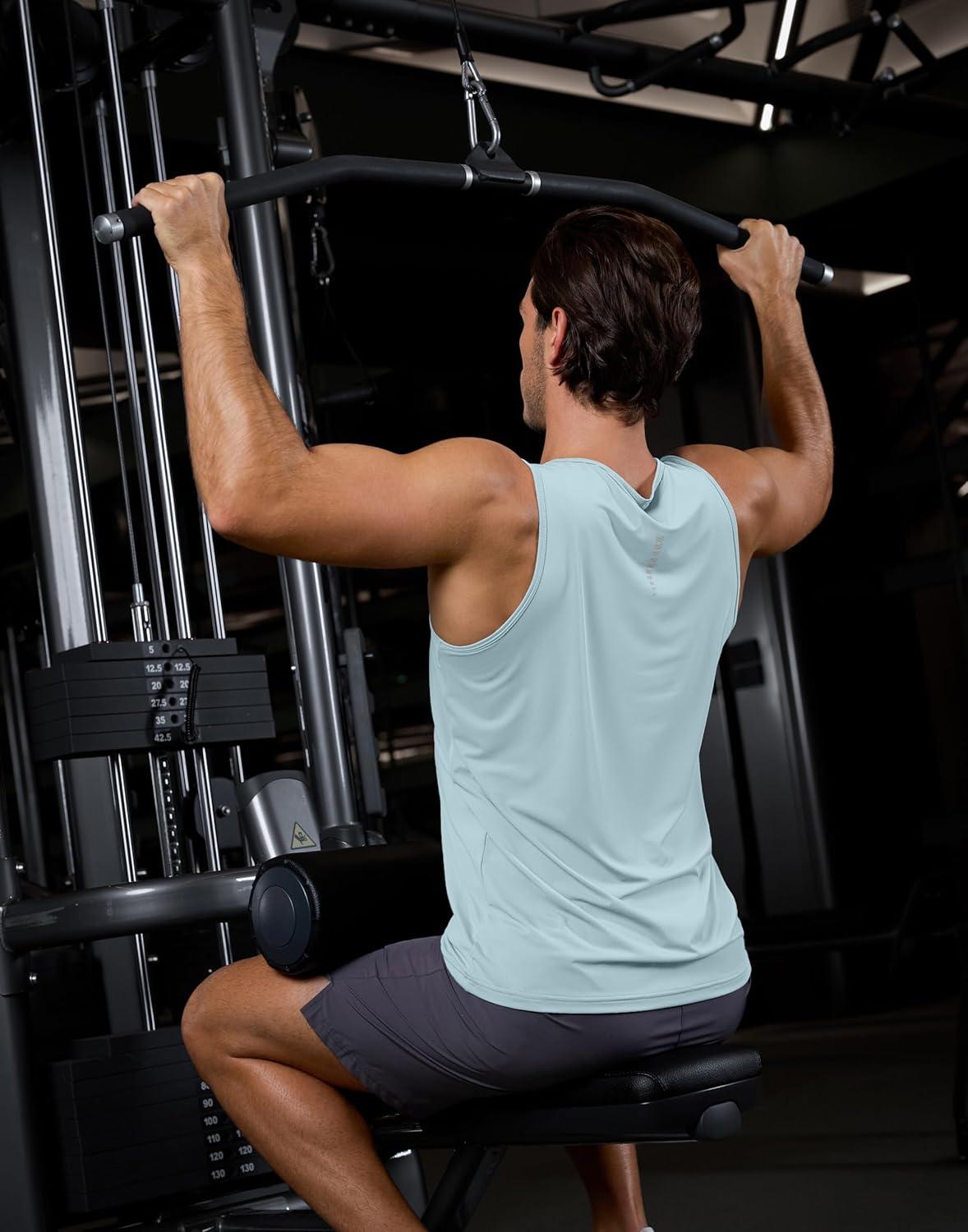 imageG Gradual Mens Workout Tank Tops Sleeveless Muscle Shirts Summer UPF 50 Quick Dry Shirts for Men Athletic Running GymLight Blue