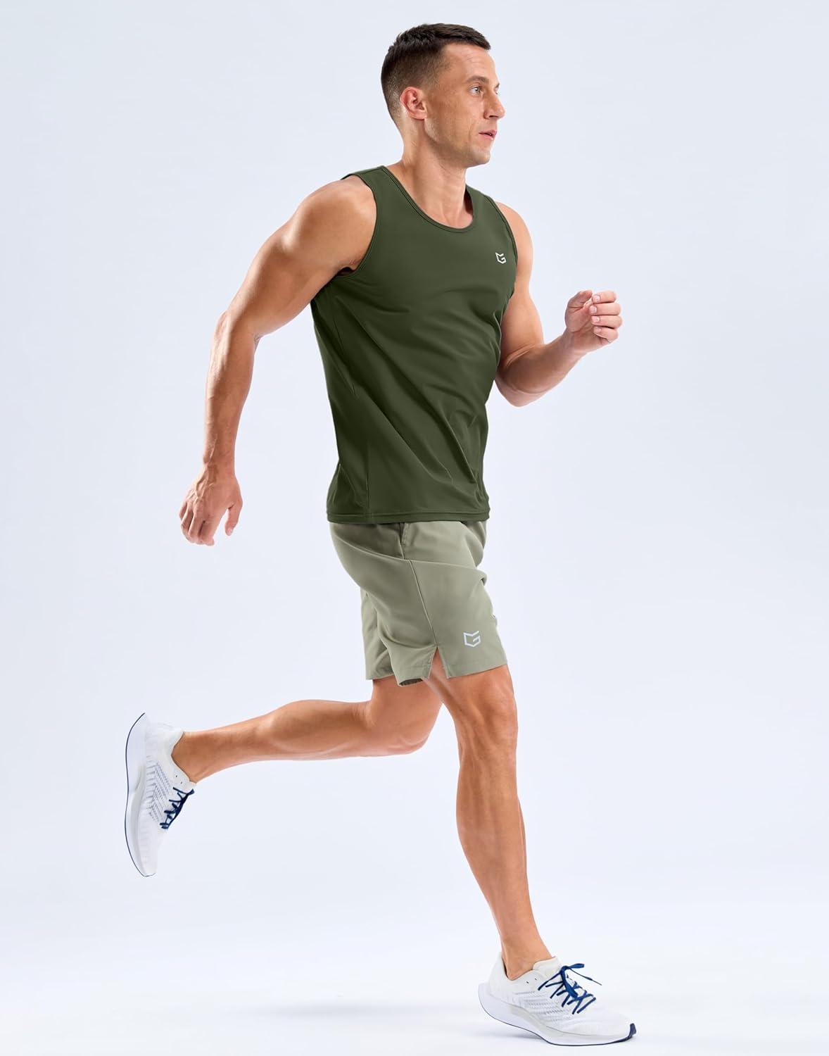 imageG Gradual Mens Workout Tank Tops Sleeveless Muscle Shirts Summer UPF 50 Quick Dry Shirts for Men Athletic Running GymOlive