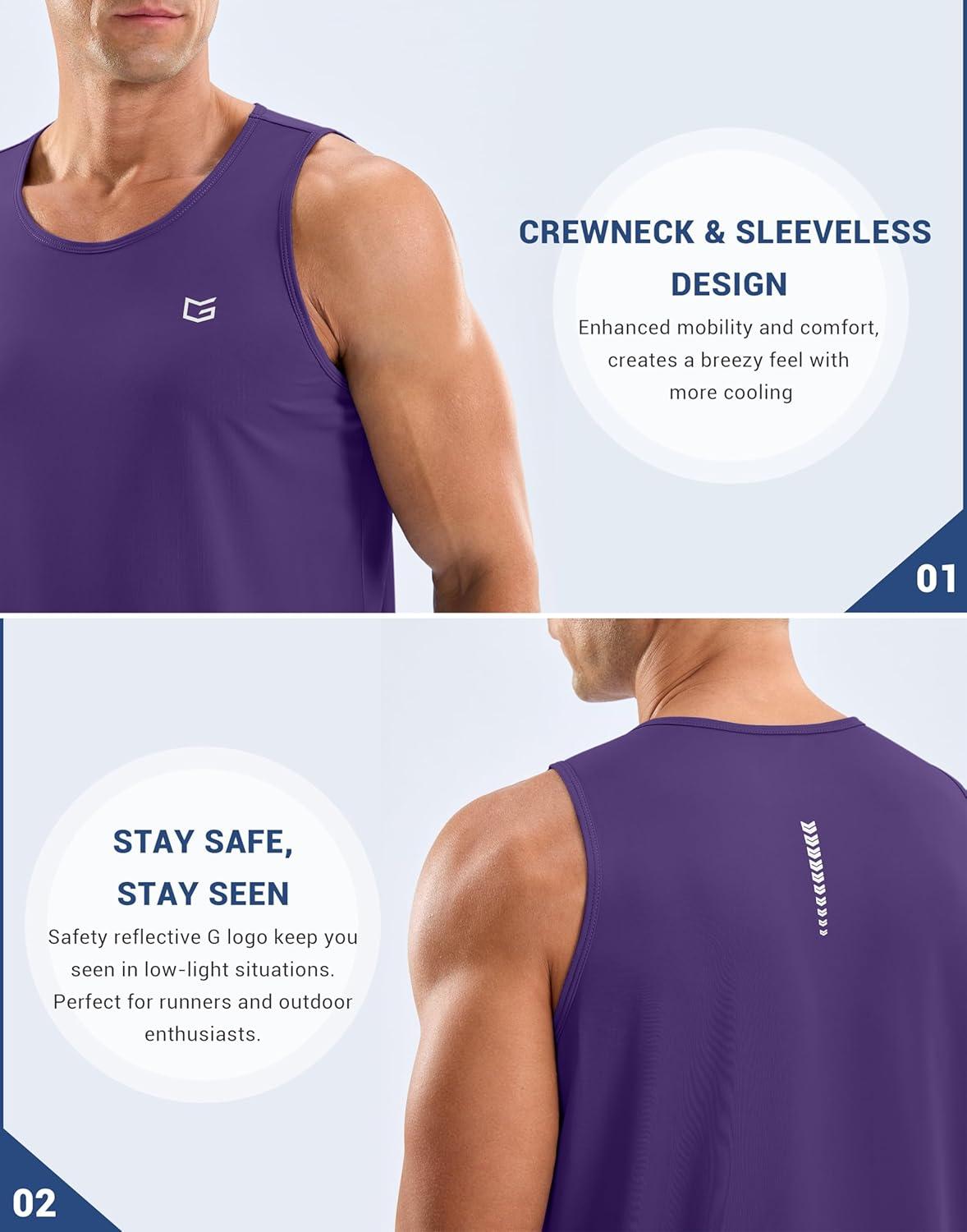 imageG Gradual Mens Workout Tank Tops Sleeveless Muscle Shirts Summer UPF 50 Quick Dry Shirts for Men Athletic Running GymPurple