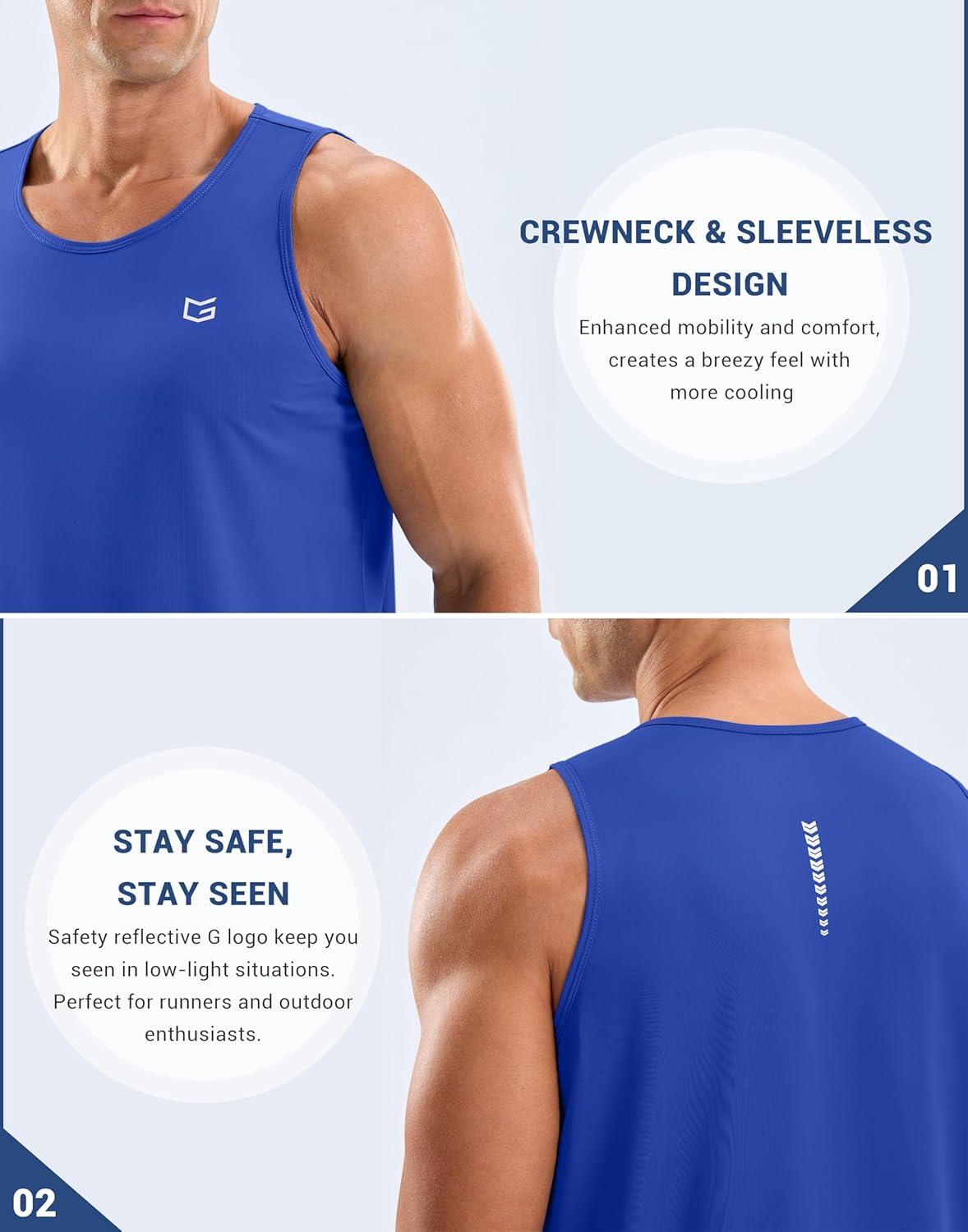 imageG Gradual Mens Workout Tank Tops Sleeveless Muscle Shirts Summer UPF 50 Quick Dry Shirts for Men Athletic Running GymRoyal Blue