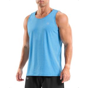 G Gradual Men’s Workout Tank Tops Sleeveless Muscle Shirts Summer UPF 50+ Quick Dry Shirts for Men Athletic Running Gym(Blue Heather)