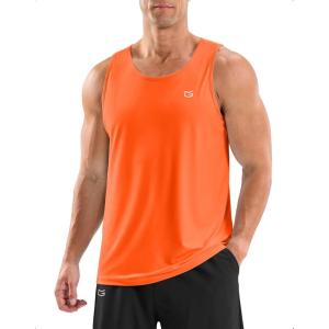 G Gradual Men’s Workout Tank Tops Sleeveless Muscle Shirts Summer UPF 50+ Quick Dry Shirts for Men Athletic Running Gym(Orange)