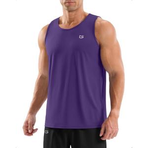 G Gradual Men’s Workout Tank Tops Sleeveless Muscle Shirts Summer UPF 50+ Quick Dry Shirts for Men Athletic Running Gym(Purple)
