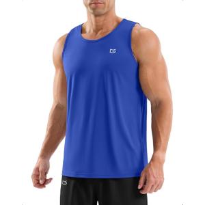 G Gradual Men’s Workout Tank Tops Sleeveless Muscle Shirts Summer UPF 50+ Quick Dry Shirts for Men Athletic Running Gym(Royal Blue)
