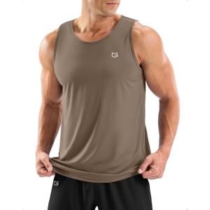 G Gradual Men’s Workout Tank Tops Sleeveless Muscle Shirts Summer UPF 50+ Quick Dry Shirts for Men Athletic Running Gym(Taupe)