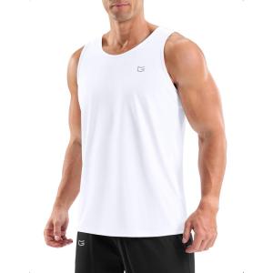G Gradual Men’s Workout Tank Tops Sleeveless Muscle Shirts Summer UPF 50+ Quick Dry Shirts for Men Athletic Running Gym(White)