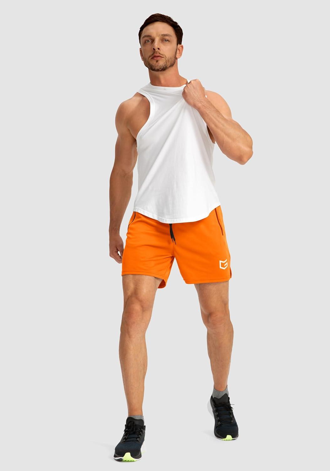 imageG Gradual Mens Running Shorts with Zipper Pockets Quick Dry Gym Athletic Workout 5 Shorts for MenOrange