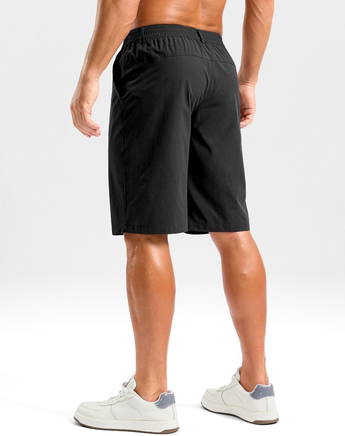 imageG Gradual Mens Shorts 11 Lightweight Casual Shorts for Men with 3 Pockets Summer Quick Dry Breathable Golf ShortsBlack