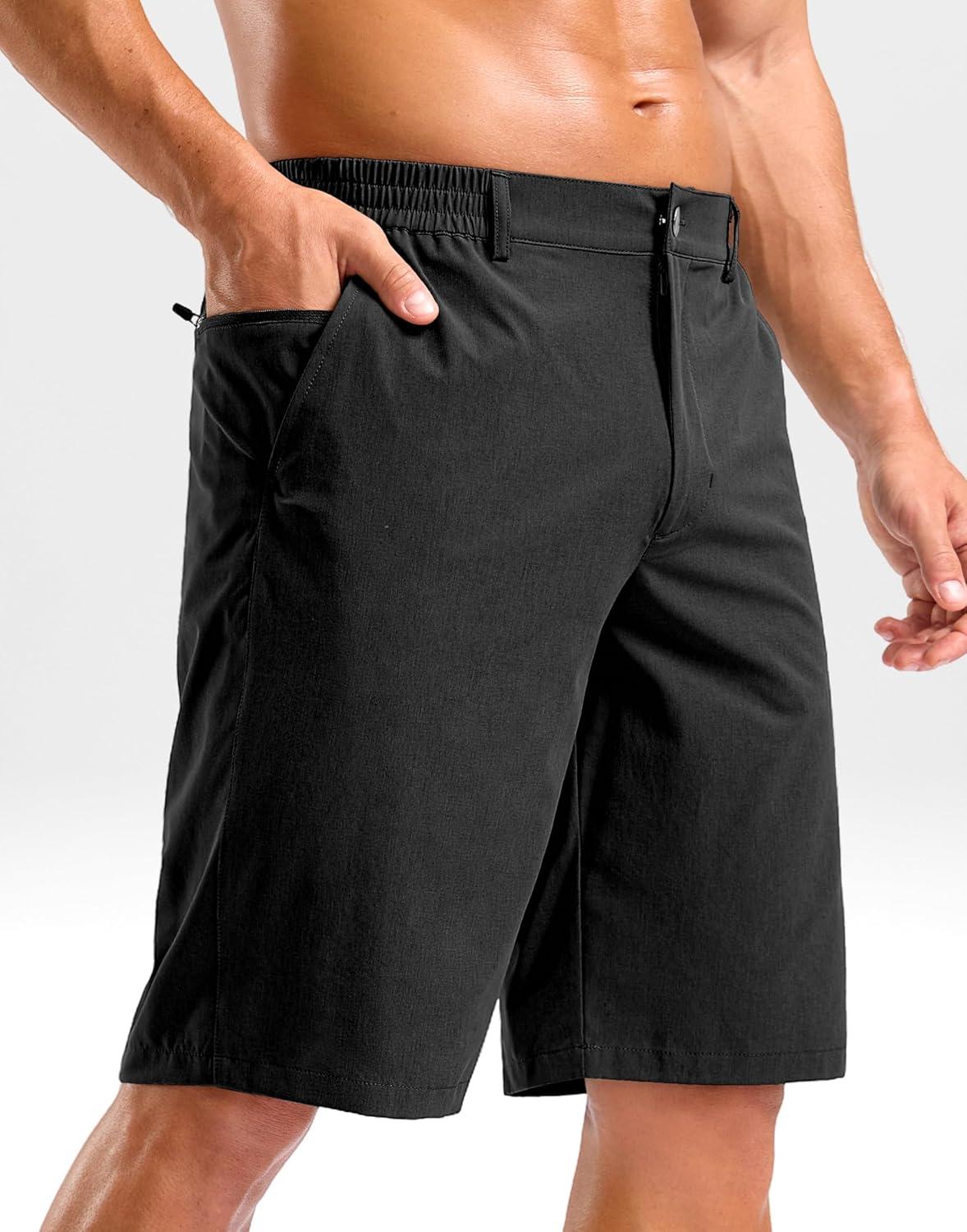 imageG Gradual Mens Shorts 11 Lightweight Casual Shorts for Men with 3 Pockets Summer Quick Dry Breathable Golf ShortsBlack