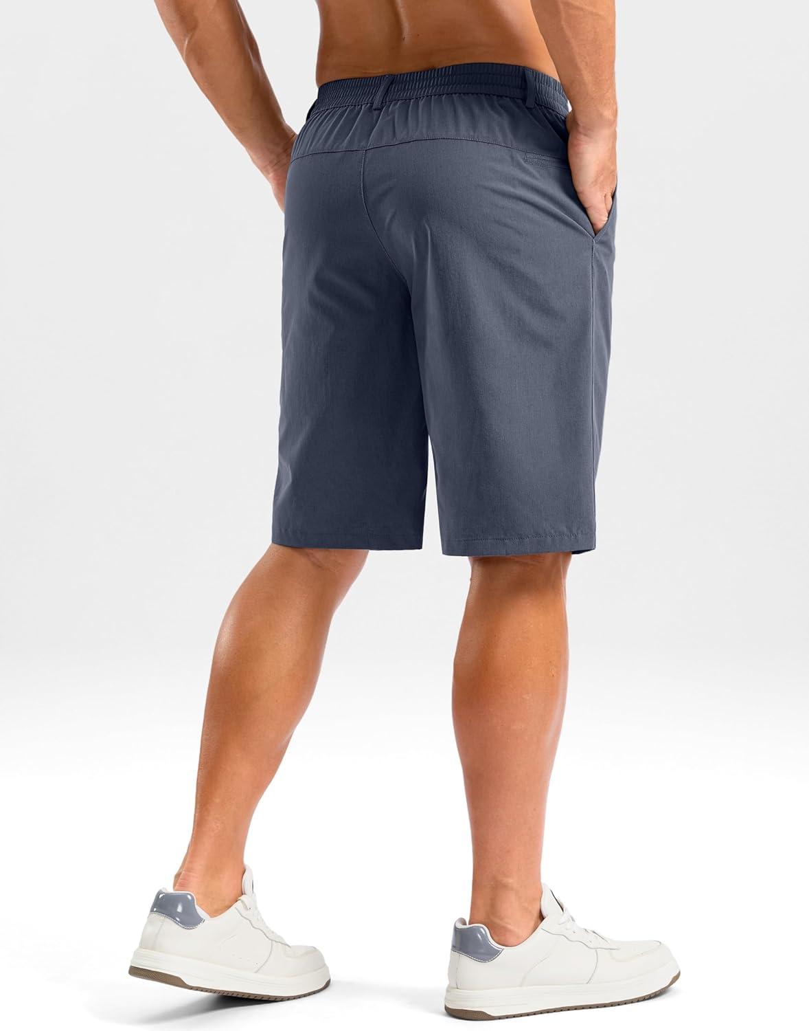 imageG Gradual Mens Shorts 11 Lightweight Casual Shorts for Men with 3 Pockets Summer Quick Dry Breathable Golf ShortsGrey Blue