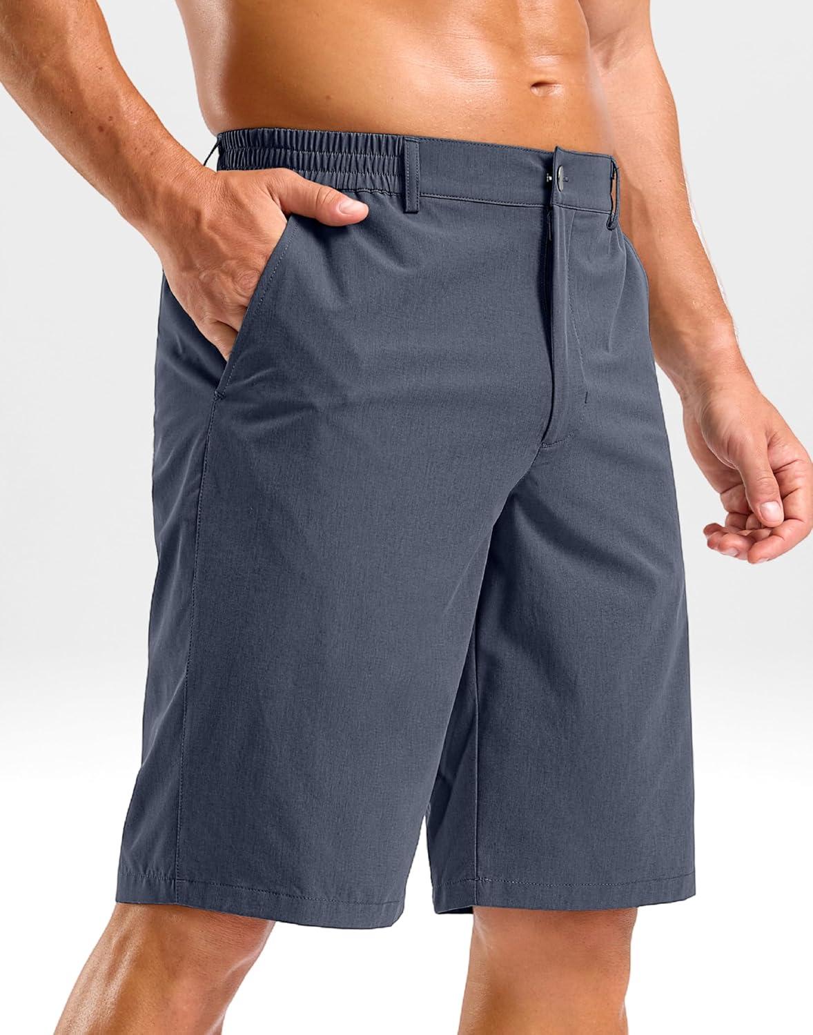 imageG Gradual Mens Shorts 11 Lightweight Casual Shorts for Men with 3 Pockets Summer Quick Dry Breathable Golf ShortsGrey Blue