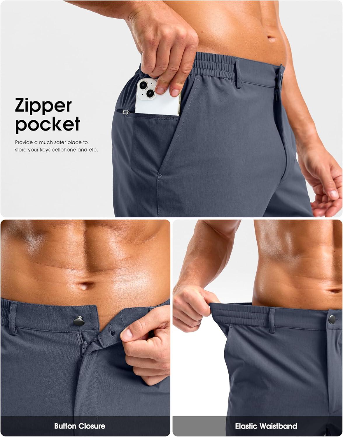imageG Gradual Mens Shorts 11 Lightweight Casual Shorts for Men with 3 Pockets Summer Quick Dry Breathable Golf ShortsGrey Blue
