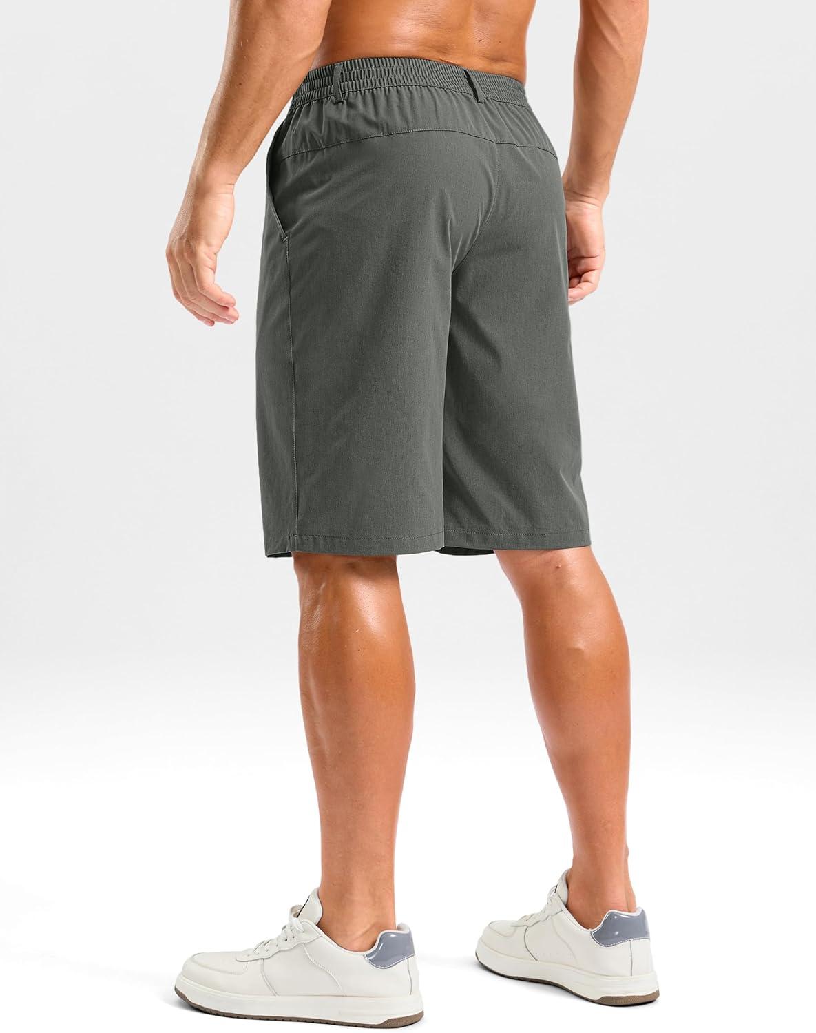 imageG Gradual Mens Shorts 11 Lightweight Casual Shorts for Men with 3 Pockets Summer Quick Dry Breathable Golf ShortsHeather Army Green