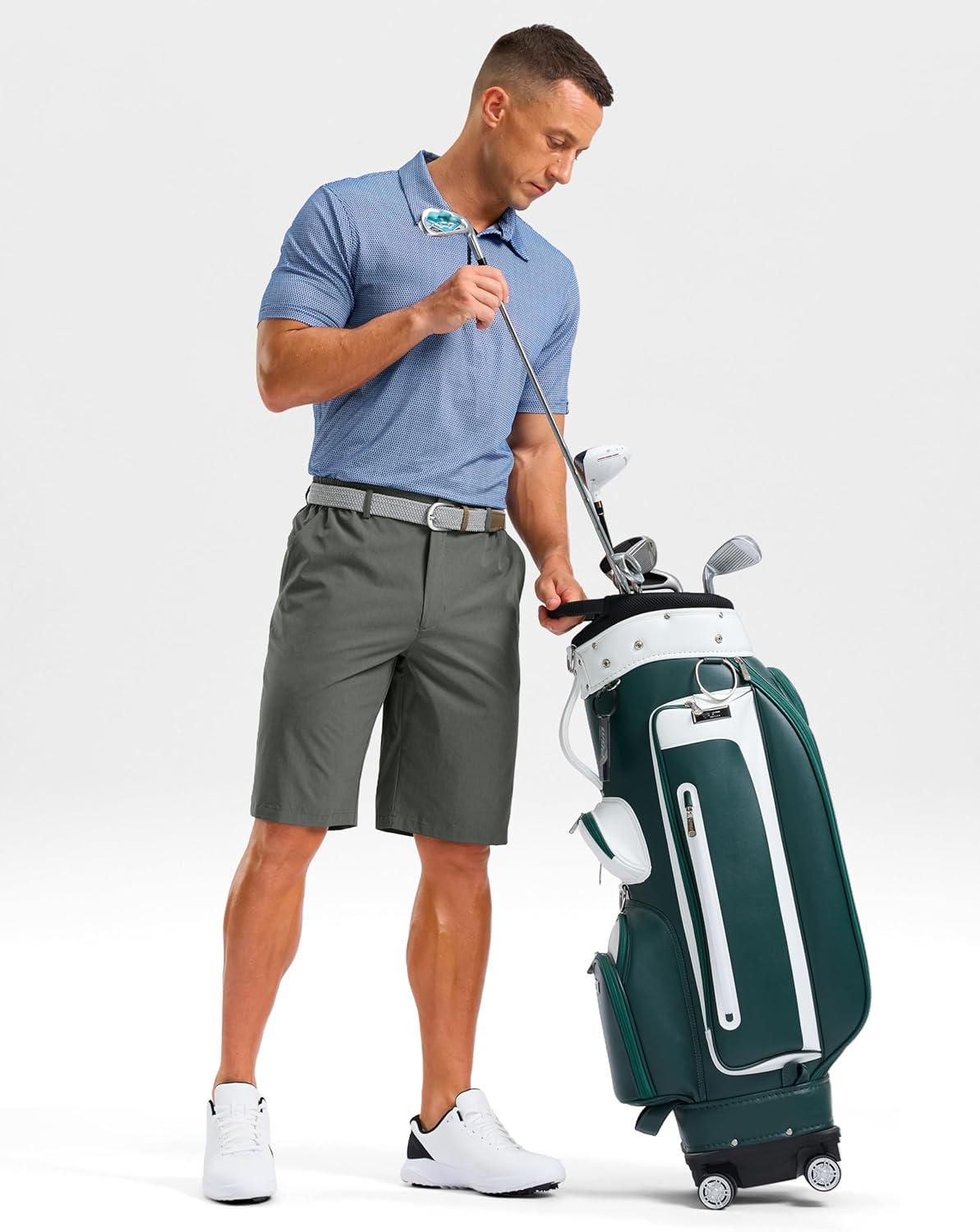 imageG Gradual Mens Shorts 11 Lightweight Casual Shorts for Men with 3 Pockets Summer Quick Dry Breathable Golf ShortsHeather Army Green