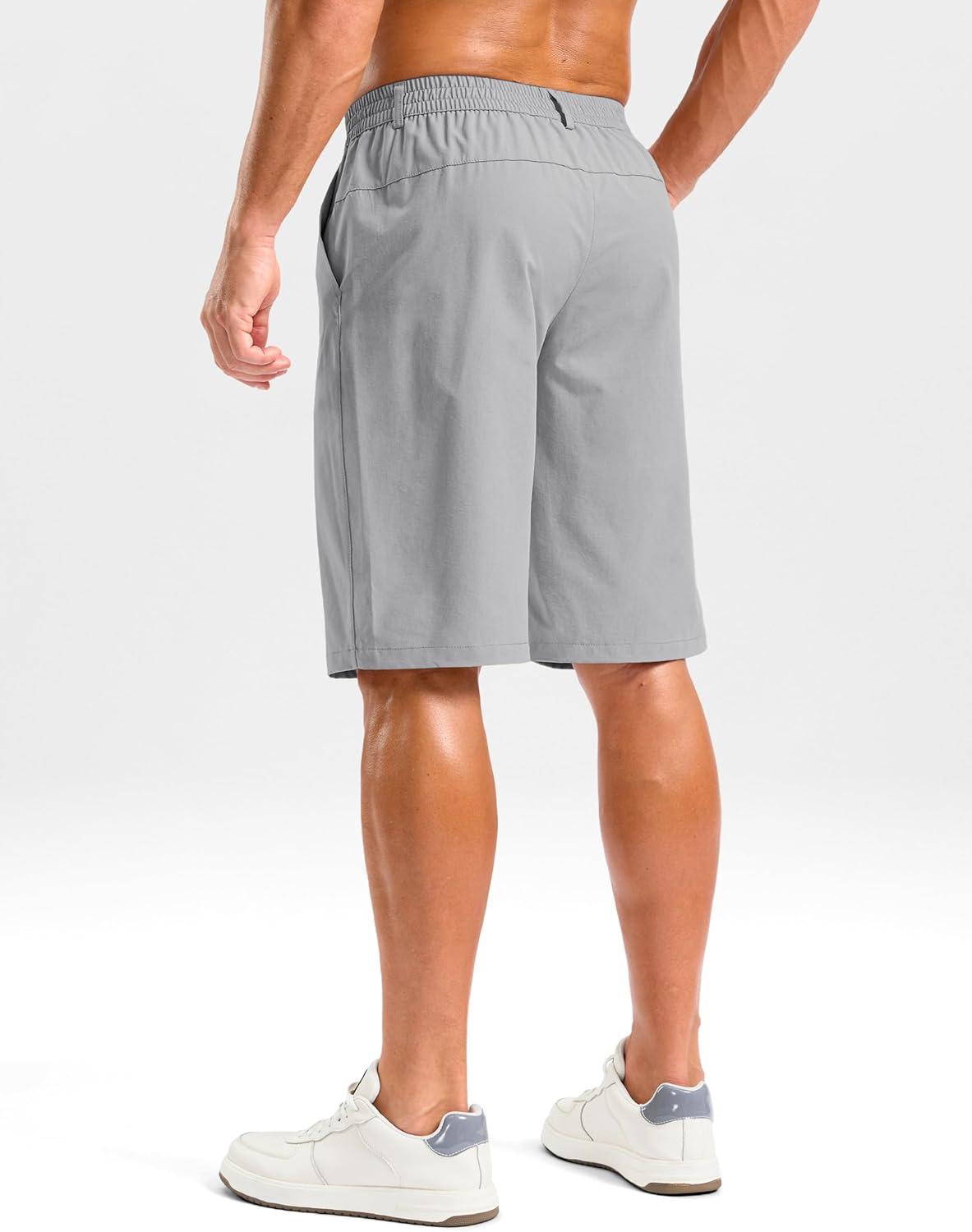 imageG Gradual Mens Shorts 11 Lightweight Casual Shorts for Men with 3 Pockets Summer Quick Dry Breathable Golf ShortsHeather Bright Grey
