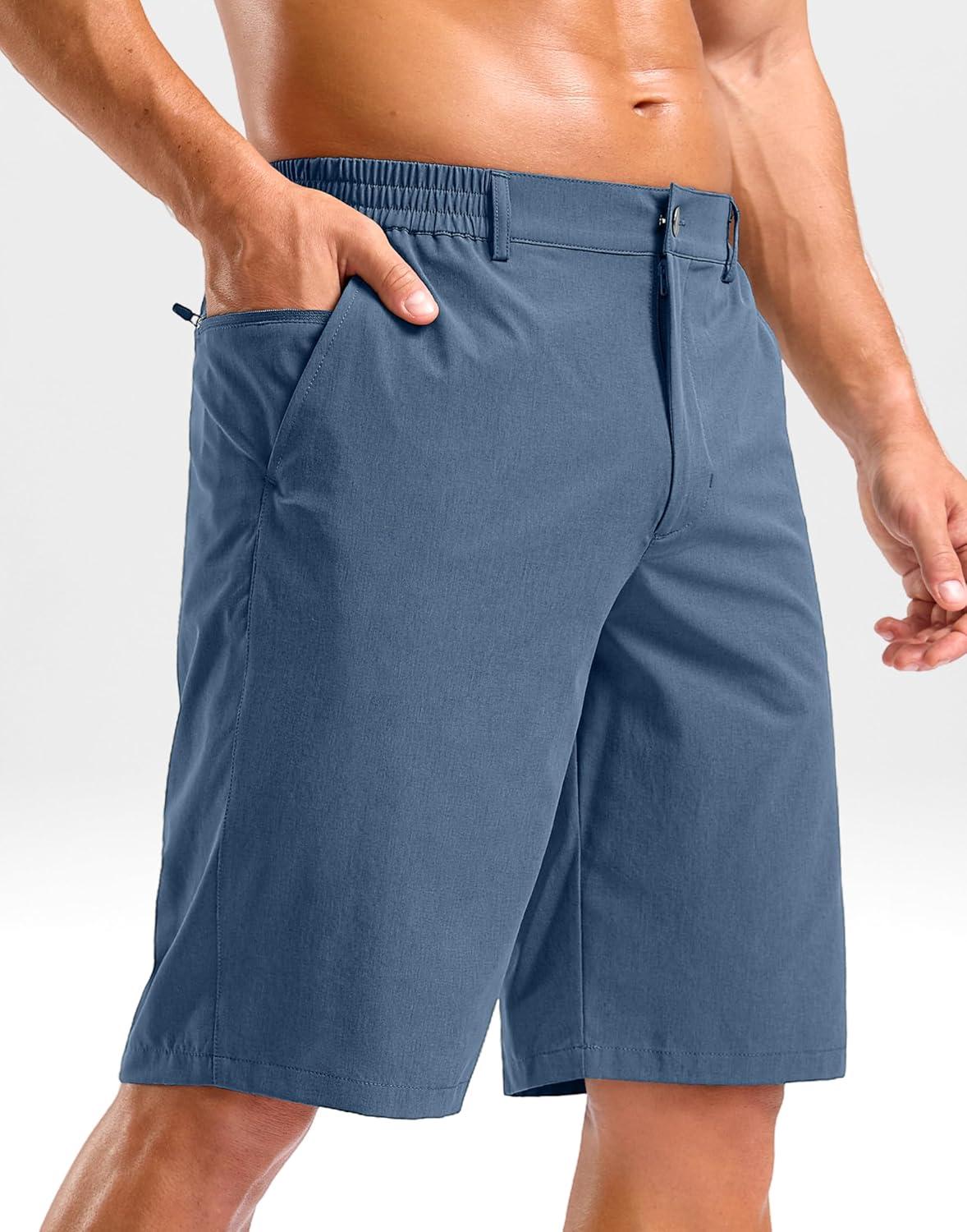 imageG Gradual Mens Shorts 11 Lightweight Casual Shorts for Men with 3 Pockets Summer Quick Dry Breathable Golf ShortsHeather Dusty Blue