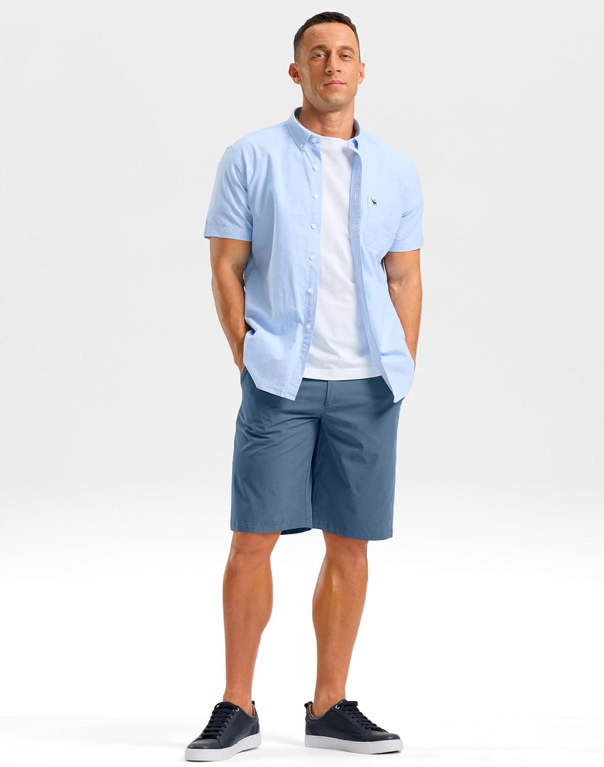 imageG Gradual Mens Shorts 11 Lightweight Casual Shorts for Men with 3 Pockets Summer Quick Dry Breathable Golf ShortsHeather Dusty Blue