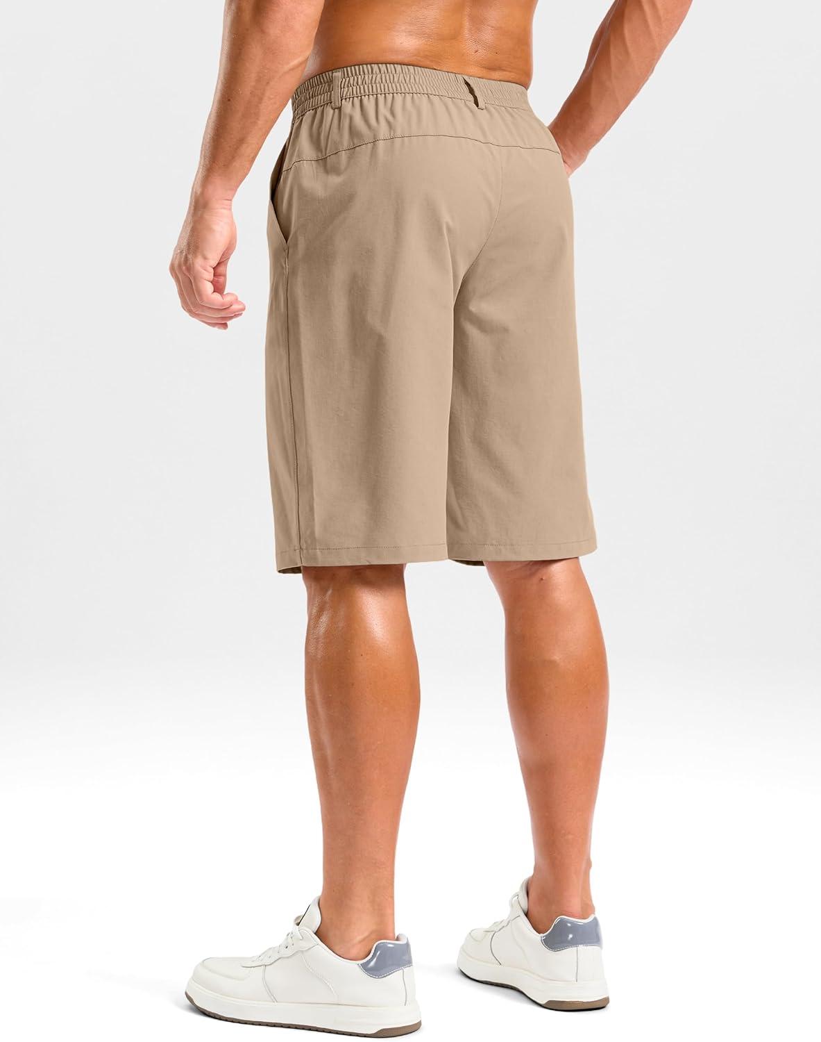 imageG Gradual Mens Shorts 11 Lightweight Casual Shorts for Men with 3 Pockets Summer Quick Dry Breathable Golf ShortsHeather Khaki