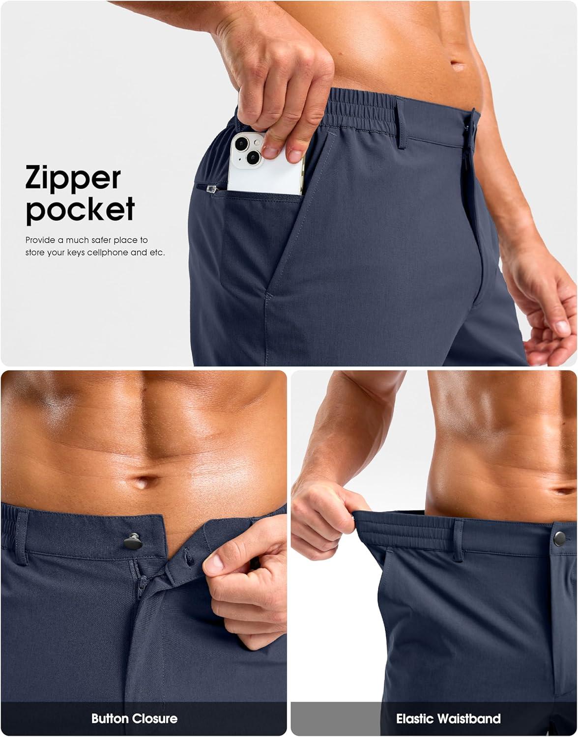 imageG Gradual Mens Shorts 11 Lightweight Casual Shorts for Men with 3 Pockets Summer Quick Dry Breathable Golf ShortsHeather Navy