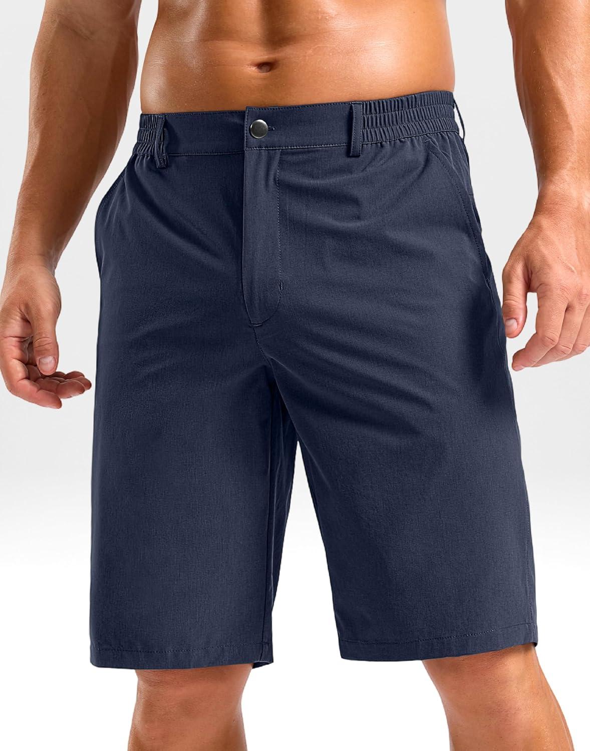 imageG Gradual Mens Shorts 11 Lightweight Casual Shorts for Men with 3 Pockets Summer Quick Dry Breathable Golf ShortsHeather Navy