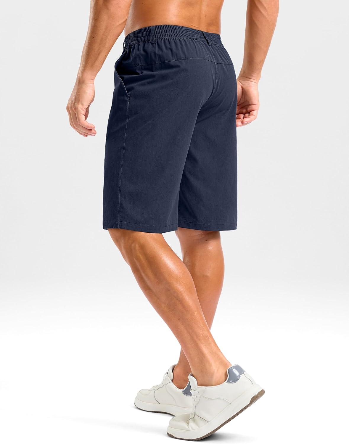 imageG Gradual Mens Shorts 11 Lightweight Casual Shorts for Men with 3 Pockets Summer Quick Dry Breathable Golf ShortsHeather Navy