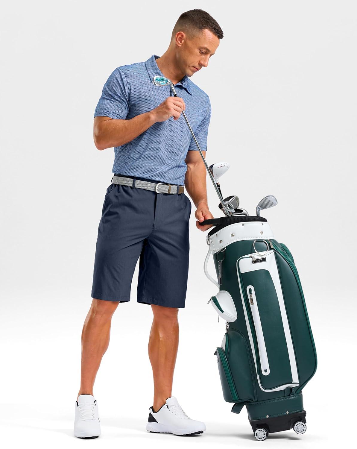 imageG Gradual Mens Shorts 11 Lightweight Casual Shorts for Men with 3 Pockets Summer Quick Dry Breathable Golf ShortsHeather Navy