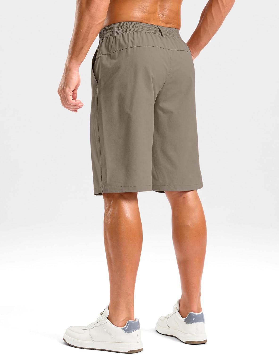 imageG Gradual Mens Shorts 11 Lightweight Casual Shorts for Men with 3 Pockets Summer Quick Dry Breathable Golf ShortsHeather Tan