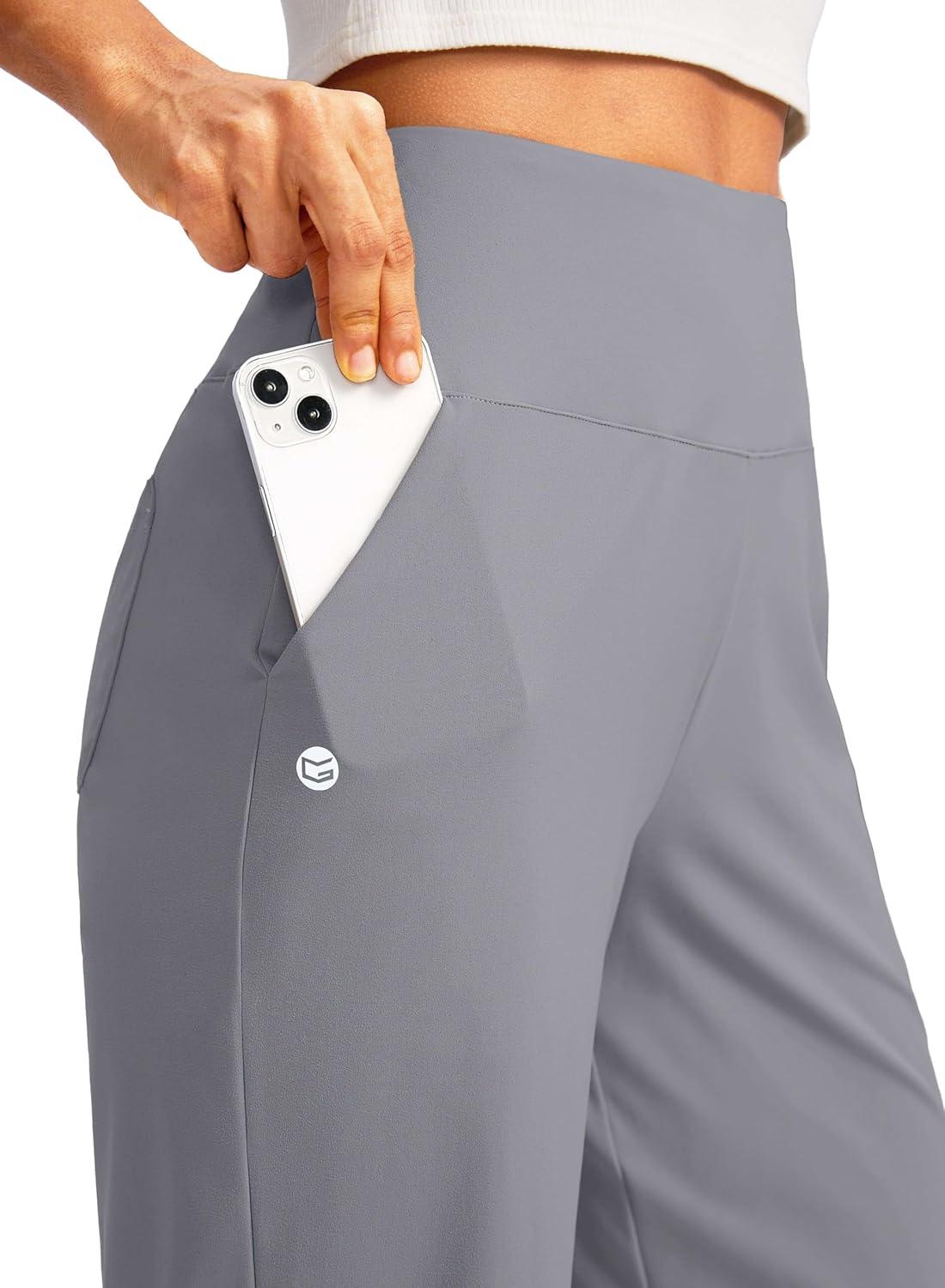 imageG Gradual Womens 12 Bermuda Long Shorts with Pockets High Waisted Stretch Knee Length Shorts for Women Summer WalkingLight Grey