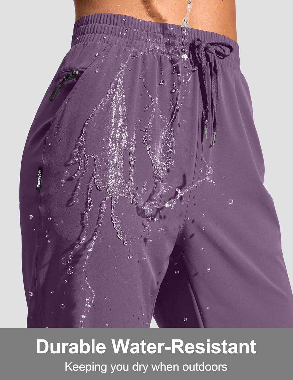 imageG Gradual Womens 13 Long Hiking Shorts with Zipper Pocket Lightweight Quick Dry Knee Length Bermuda Shorts for WomenPurple