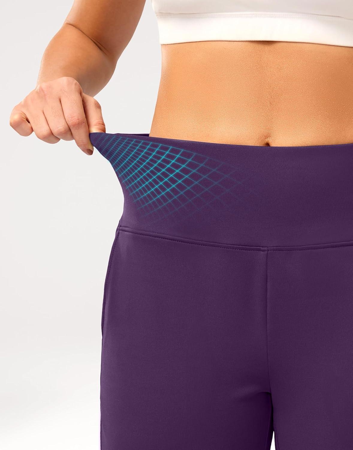 imageG Gradual Womens Bermuda Long Shorts 14 Knee Length Capris with Pockets High Waisted Athletic Casual Shorts for WomenDark Purple