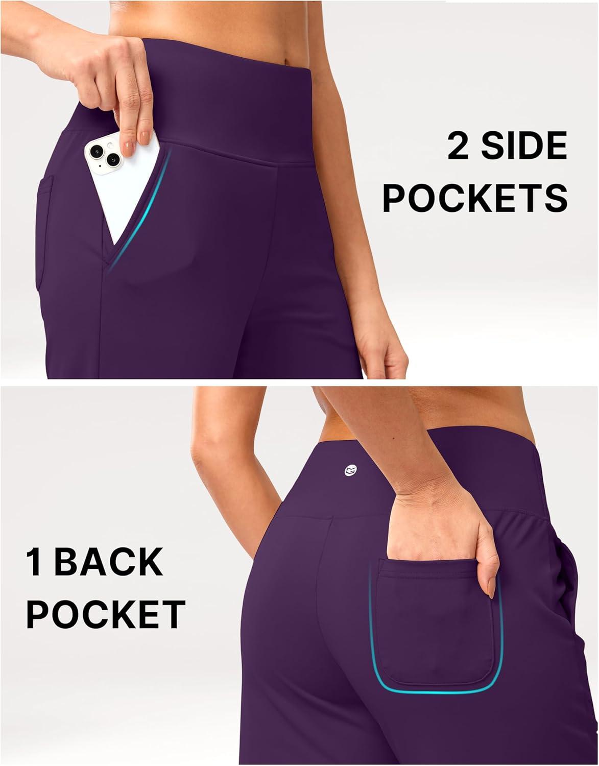 imageG Gradual Womens Bermuda Long Shorts 14 Knee Length Capris with Pockets High Waisted Athletic Casual Shorts for WomenDark Purple