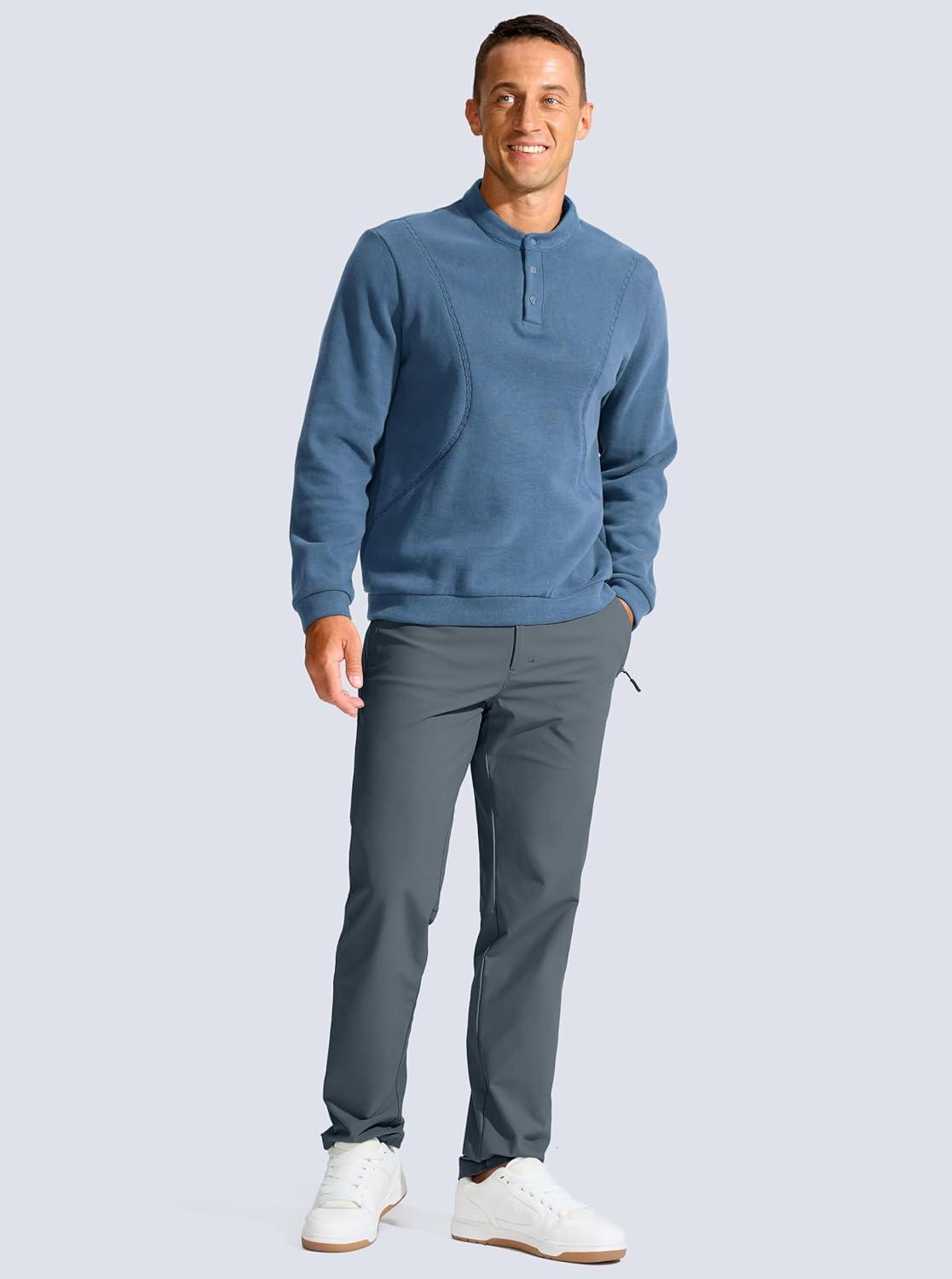 imageMens Golf Pants 303234 Slim Fit Stretch Lightweight Dress Pants for Men with Zipper Pockets Casual WorkDusty Blue