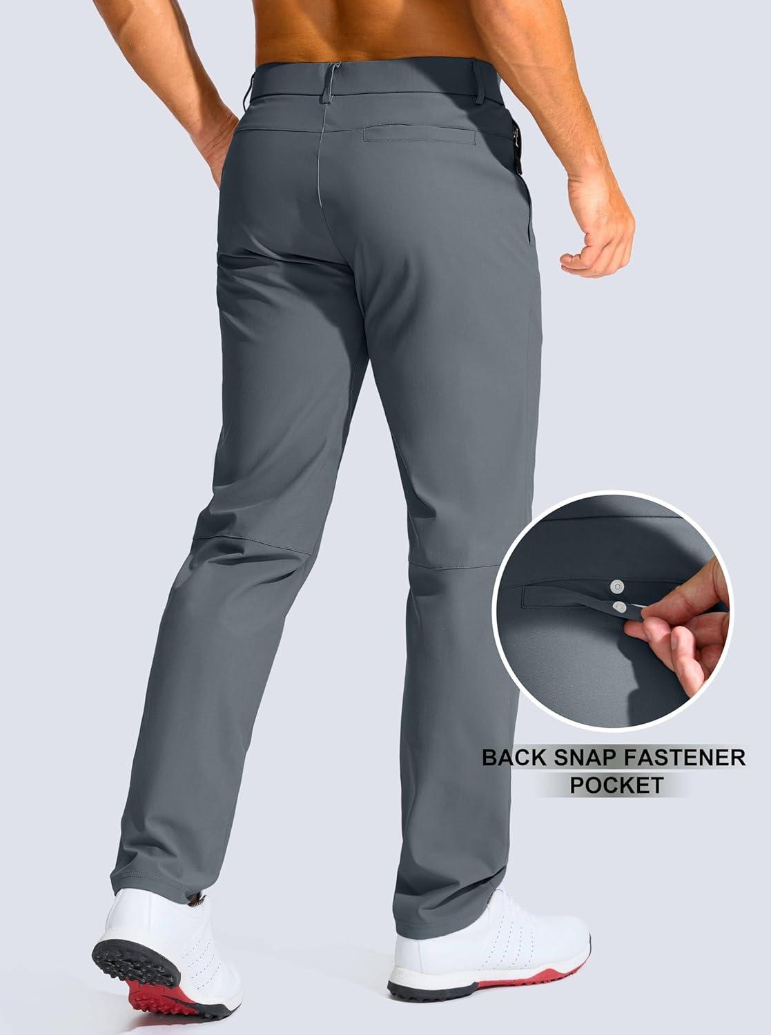 imageMens Golf Pants 303234 Slim Fit Stretch Lightweight Dress Pants for Men with Zipper Pockets Casual WorkDusty Blue