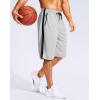 G Gradual Men’s 11″ Long Basketball Shorts with Zipper Pockets Drawstring Mesh Lightweight Gym Athletic Shorts for Men(Light Grey)