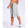 G Gradual Men’s 11″ Long Basketball Shorts with Zipper Pockets Drawstring Mesh Lightweight Gym Athletic Shorts for Men(Light Grey)