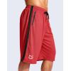 G Gradual Men’s 11″ Long Basketball Shorts with Zipper Pockets Drawstring Mesh Lightweight Gym Athletic Shorts for Men(Red)