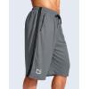 G Gradual Men’s 11″ Long Basketball Shorts with Zipper Pockets Drawstring Mesh Lightweight Gym Athletic Shorts for Men(Steel)